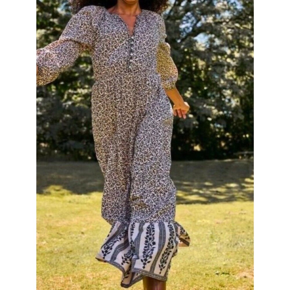 FAHERTY Phoebe Floral Block Print Maxi Dress Size XS